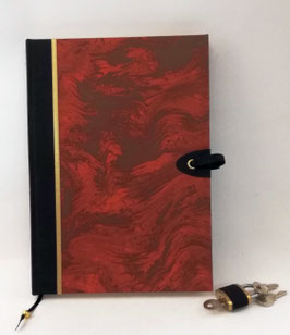 Tagebuch Marmoriert  "Marmor rot"