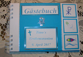 Gästebuch Erstkommunion Erinnerungsbuch Azurblau