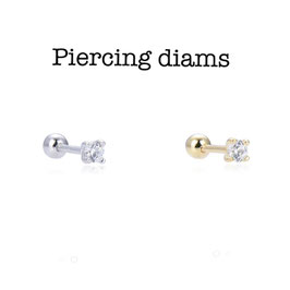 PIERCING DIAMS ARGENT OU OR AU CHOIX