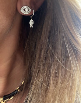BOUCLE OEIL DIAMS ARGENT