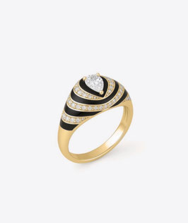 BAGUE OU CHEVALIERE BLACK DORÉ