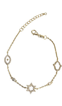 BRACELET OEIL/MAGEN/MAIN ARGENT OU DORÉ AU CHOIX