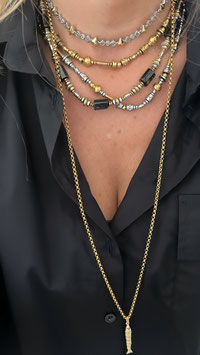 COLLIER RAIN ARGENT&DORÉ OU DORÉ