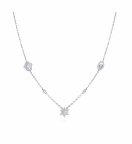 COLLIER MAGEN / MAIN / OEIL NACRE BLANCHE ARGENT OU DORÉ AU CHOIX
