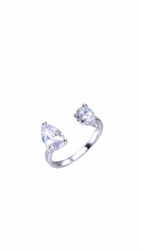 BAGUE DEUX POIRES ARGENT