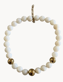 COLLIER COYA CRÈME ET DORÉ