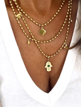 COLLIER TRIPLE MAIN DORÉ