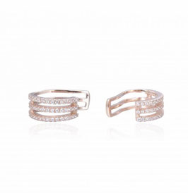 BAGUE D'OREILLE TRIPLE ROSE DIAMS