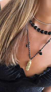 COLLIER COEURS NOIRS OU COEURS VERTS AU CHOIX