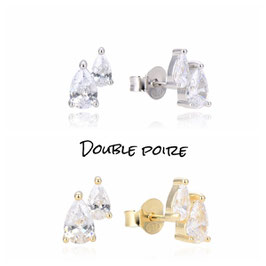 PAIRE DE DOUBLE POIRE ARGENT OU OR AU CHOIX