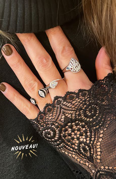 BAGUE OU CHEVALIERE FLAMME ARGENT