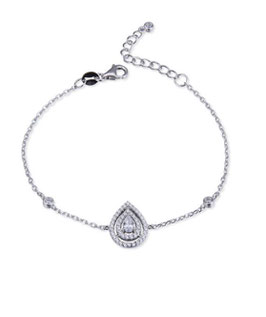 BRACELET POIRE ARGENT DOUBLE SERTI