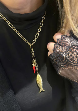 COLLIER POISSON PIMENT DORÉ