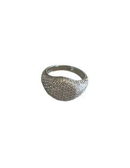 CHEVALIÈRE PAVÉ ARGENT