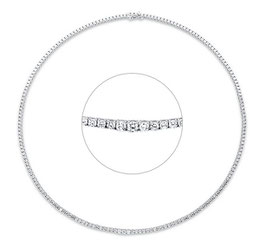 Tenniscollier mit Brillanten in 18kt Weißgold und 3.46ct Diamanten.