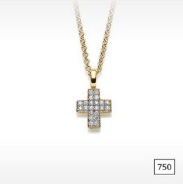 Diamanten Kreuz Gelbgold 0.44ct