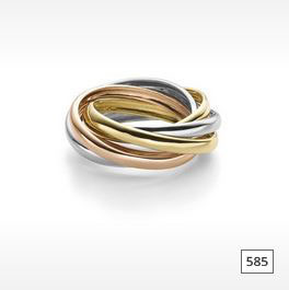6 Ringe 585 verschlungen