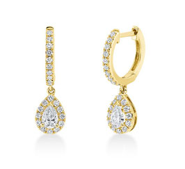 Creolen in 18kt Gelbgold und 0,74ct Diamanten