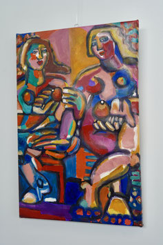 Peach Breakfast / 2023 / 40x60 / framed / Oil on Canvas