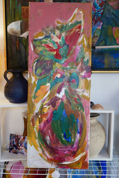 Die Blumenvase / 2024 / 30x90 / MIXED MEDIA on Canvas
