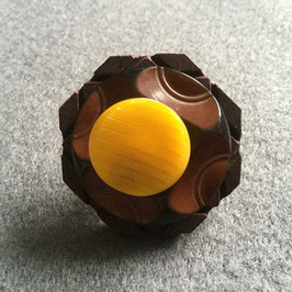 Unikatring " gelb/braun"