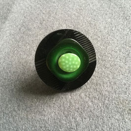Unikatring Art Deco, 4,6 cm, " schwarz /grün"