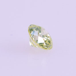 V 0,08 ct, Fancy Yellowish Green*, VVS*, Round