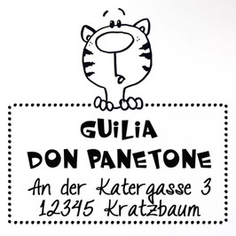 Katze Kasimir Adress-Stempel