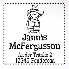 Cowboy Jim Adress-Stempel