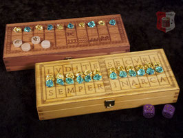 Tabula, Senet, Festungsspiel, historische Brettspielsammlung in der Holzschatulle 223mm, personalisierbar