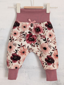 Kuschelhösli Aquarell Blumen altrosa  62 ab 3Mt.