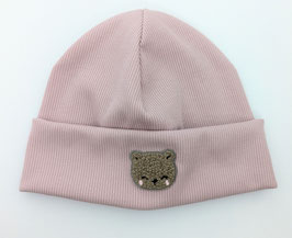 Hipster Beanie Bär puderrosa KU 48-53cm ca. 2-6 Jahre