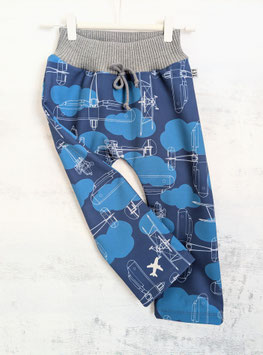Softshell Matsch-Hose "Airplane" YAY blau/grau  98/104 (ca. 3-5 Jahre)