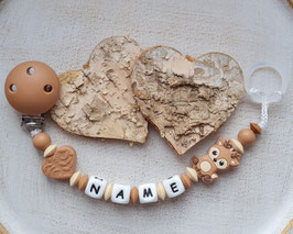 Nuggiketteli Rehli marron leafs Herz nude/marron