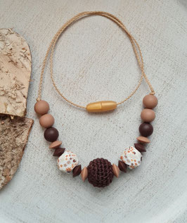 Stillkette little Flower braun/nude 60cm