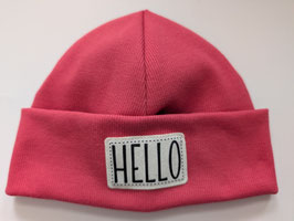 Hipster Beanie HELLO pink 45-50cm ca.1-3Jahre