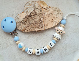 Nuggiketteli Schäfli weiss/blau