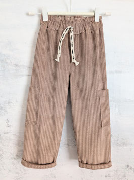 Cord Wide Legs Happy beige mit Seitentaschen 98