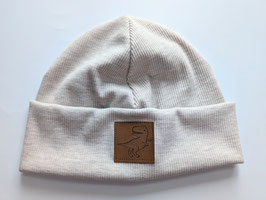 Hipster Beanie T-Rex hellbeige meliert KU 48-53cm ca. 2-6 Jahre
