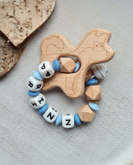 Greifling Husky Prinz holz/blau mit Glöggli