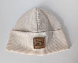 Hipster Beanie kleines Wunder hellbeige KU 38-43cm Newborn - 6 Monate