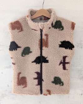 Teddy Weste Dinos natur/taupe 98
