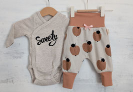 Kuschelset Sweety Äpfel peach/hellbeige 56