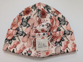 Hipster Beanie HEY YOU ARE AWESOME Flowers 42-46cm ca. 4-12 Monate