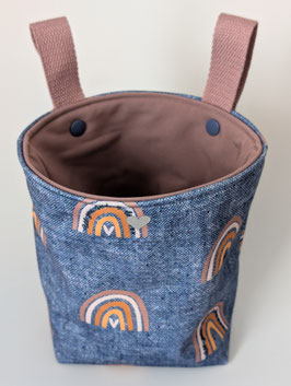 Softshell Lenkrad Täschli "all you need is Love" rainbow/jeanslook