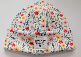 Hipster Beanie you are loved Flowers 45-50cm ca.1-3Jahre
