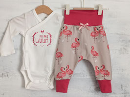 Kuschelset kleines Wunder FLAMINGOS hellbeige/pink 68