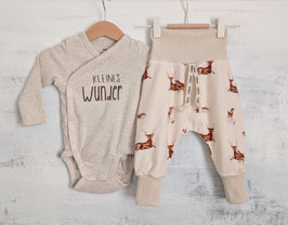 Kuschelset kleines Wunder Reh Familie hellbeige 68 - ab 4Mt.