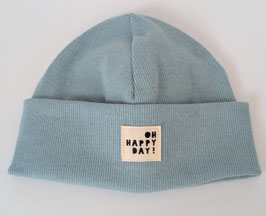 Hipster Beanie OH HAPPY DAY! eisblau KU 38-43cm Newborn - 6 Monate