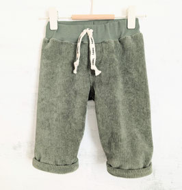 Cord-Kuschelhösli Wide Leg happy dusty green 62